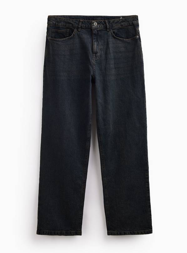 Dark Denim Tint Relaxed Straight Jeans 32L